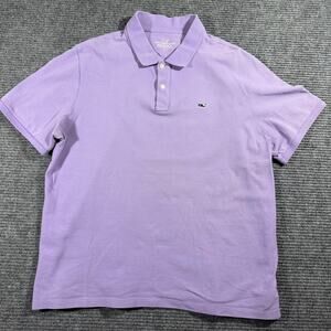 Vineyard Vines Mens Large Purple Polo Shirt Short Sleeve Casual Preppy Golf 22x9
